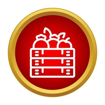 Fruit box icon presenting harvested fresh produce Stock Illustration