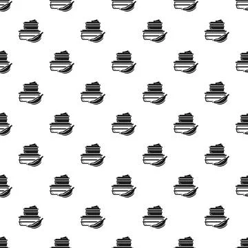 Fruit box lunch pattern seamless vector Stock Illustration