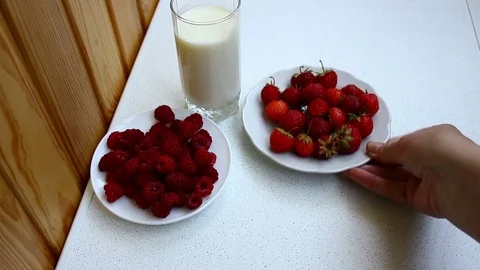 Fruit for breakfast. Stock Footage 78056715