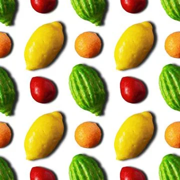Fruit bubble gum in different colors as a pattern 스톡 사진