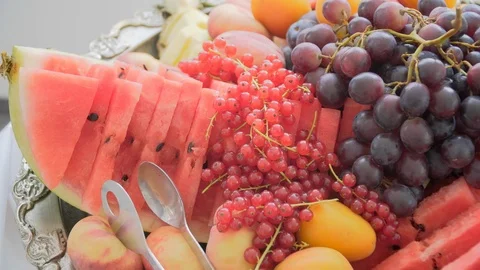 Fruit on the buffet table Stock Footage 115899332