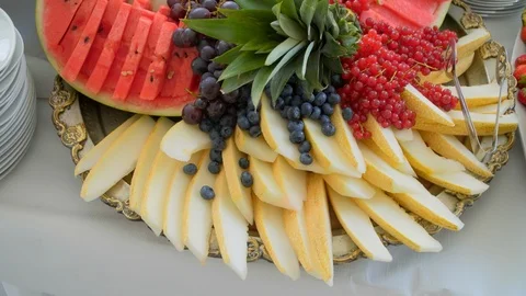 Fruit on the buffet table Vidéo 115902558