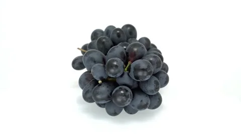 Fruit Bunch of red grapes Spinning and Rotating Isolated on White Background Stock Footage 222937846