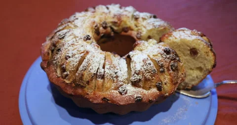 Fruit-cake with apple brown sugar 스톡 동영상 221179240