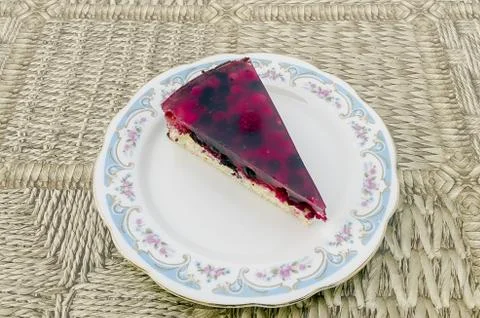 Fruit cake with berries on the table Stock Photos