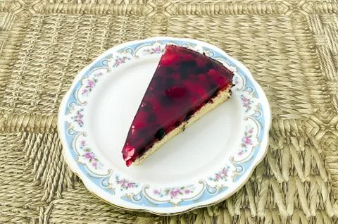 Fruit cake with berries on the table Stock Photos
