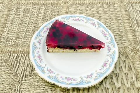 Fruit cake with berries on the table Stock Photos