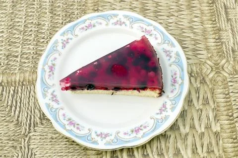 Fruit cake with berries on the table Stock Photos