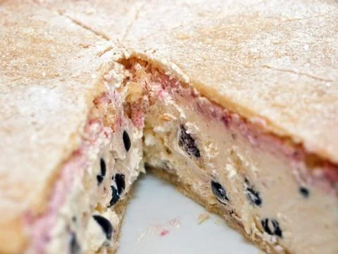 Fruit cake close up Stock Photos