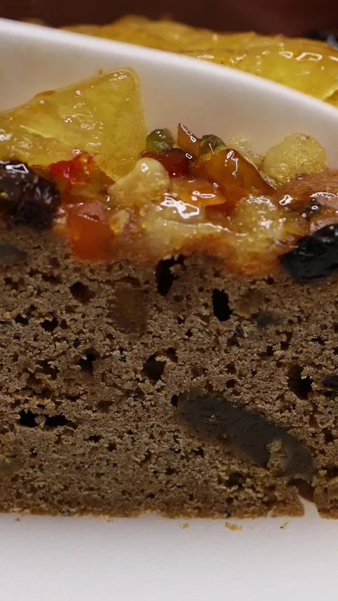 Fruit cake cutting Stock Footage 145517021