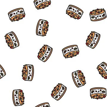 Fruit cake food dessert vector seamless pattern Stockillustratie