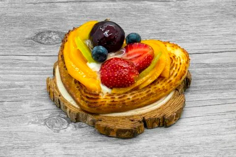 Fruit cake in heart shape Stock Photos