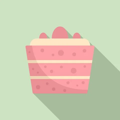 Fruit cake icon, flat style Stock Illustration