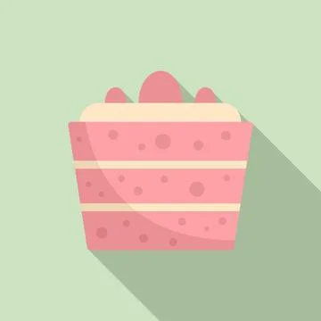 Fruit cake icon, flat style Illustrazione stock