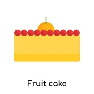 Fruit cake icon isolated on white background Free Stock Illustration