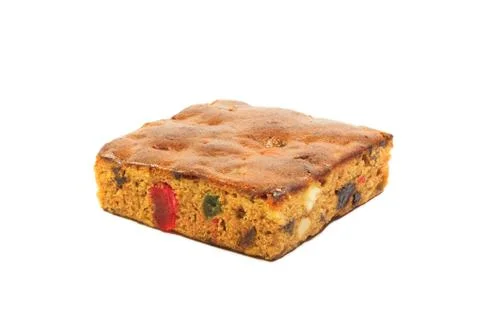 Fruit cake isolated on white background Foto stock