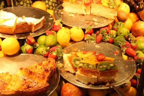 Fruit cake Stock Photos