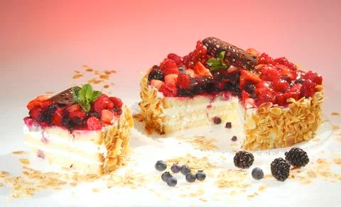 Fruit cake Stock Photos