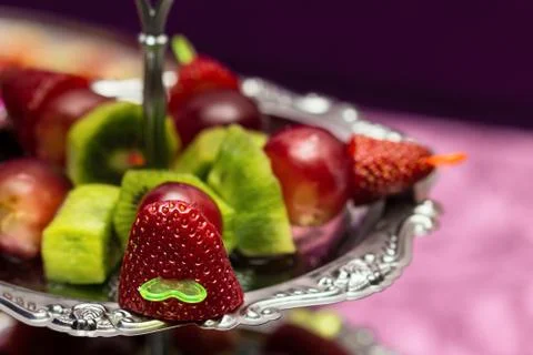 Fruit canape snack Stock Photos