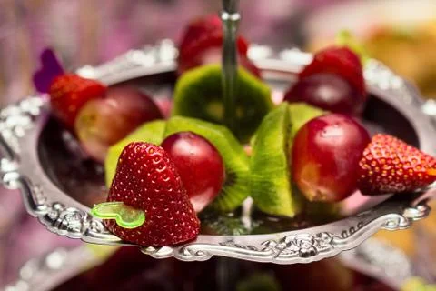 Fruit canape snack Stock Photos