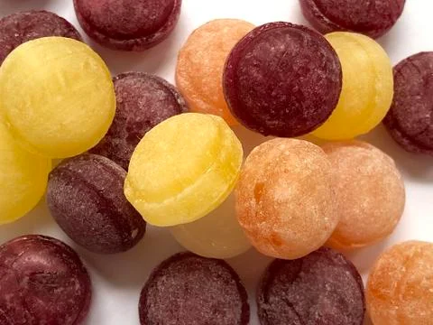 Fruit candy closeup. Multicolored round candy. Foto stock