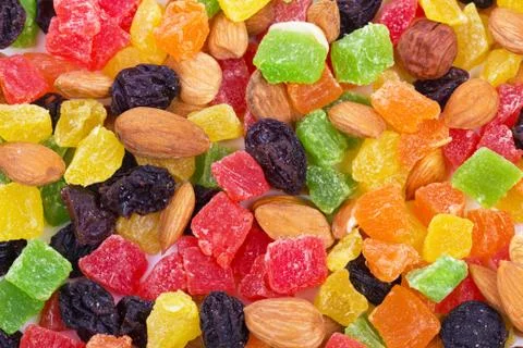 Fruit candy multi-colored all sorts background Stock-Fotos