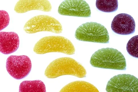 Fruit candy on white 스톡 사진