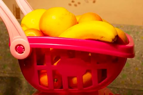 The fruit cart is on the table Stock Photos