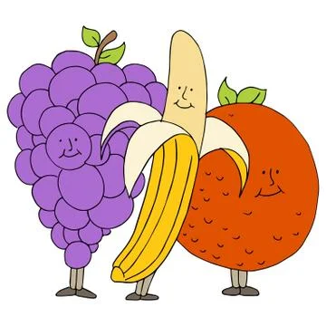 Fruit cartoon characters Stock Illustration