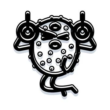 Fruit character lifting weights during intense workout Stock Illustration