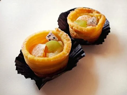 Fruit choux pastry Stock Photos