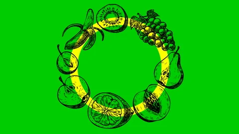 Fruit circle green Stock Footage 148049226