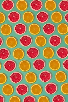 Fruit citrus seamless pattern. Stock Photos