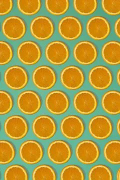 Fruit citrus seamless pattern. Stock Photos