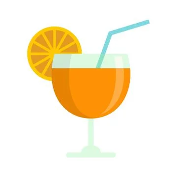 Fruit cocktail icon flat isolated Stock Illustration