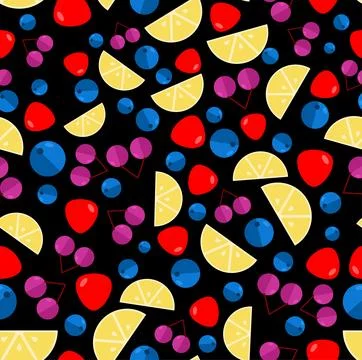 Fruit for cocktail mix pattern seamless. Vector background 스톡 일러스트