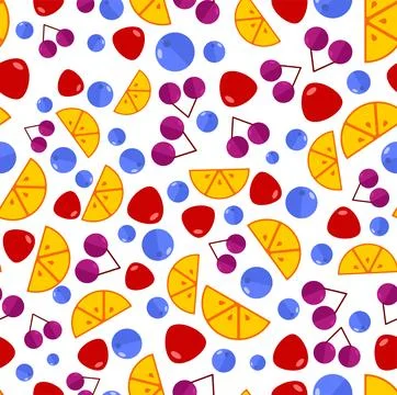 Fruit for cocktail mix pattern seamless. Vector background イラスト素材