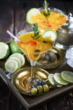 Fruit cocktail Stock Photos