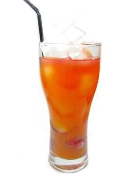 Fruit cocktail smoothie with raspberry Stock Photos