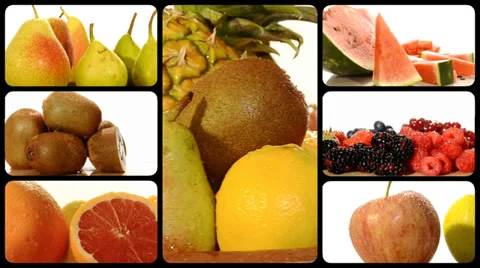 Fruit collage Vídeo Stock 33653535