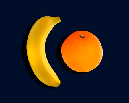 Fruit on a colored background with a shadow Stock Illustration