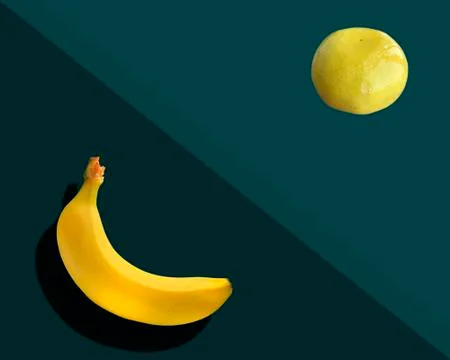 Fruit on a colored background with a shadow Stock Illustration