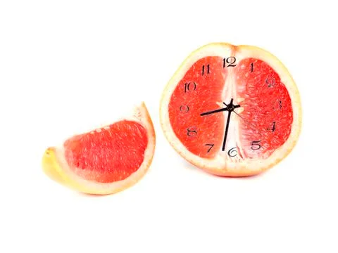 Fruit composition of grapefruit in the form of hours Stock Illustration