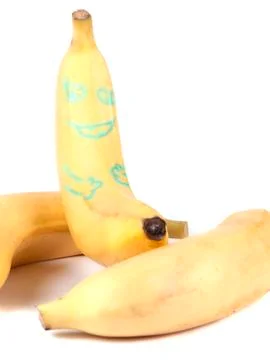 Fruit composition of ripe bananas Stock Photos