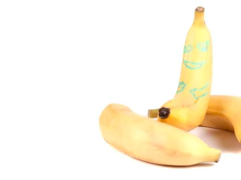 Fruit composition of ripe bananas Stock Photos