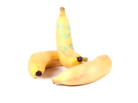 Fruit composition of ripe bananas Stock Photos