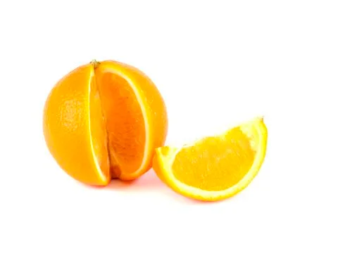Fruit composition, a slice of orange and orange Stock Photos