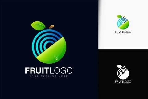 Fruit connection logo design with gradient Stock Illustration