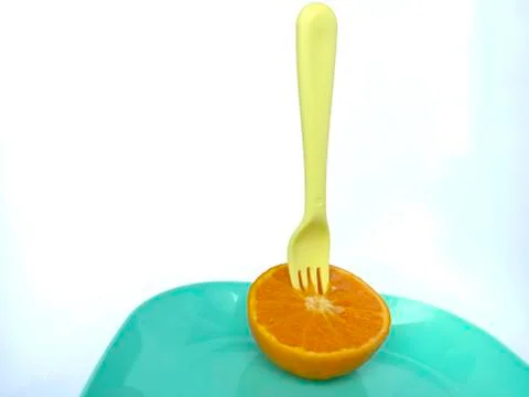 Fruit in a container ( orange ) Stock Photos