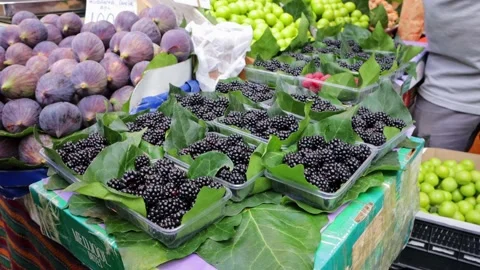 Fruit on the counter of the market. Stock Footage 219893864